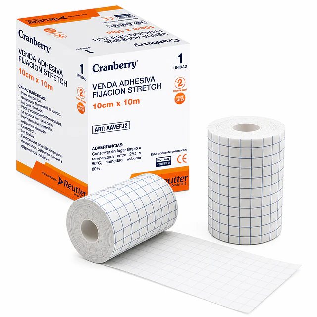 Venda Gasa Adhesiva Fijación Stretch 10 Cm X 10 M Cranberry