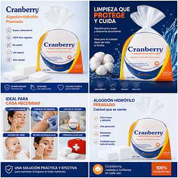 Algodón Hidrófilo Prensado Cranberry 100grs