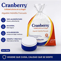 Algodón Hidrófilo Prensado Cranberry 250grs
