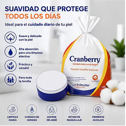 Algodón Hidrófilo Prensado Cranberry 250grs