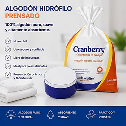 Algodón Hidrófilo Prensado Cranberry 250grs
