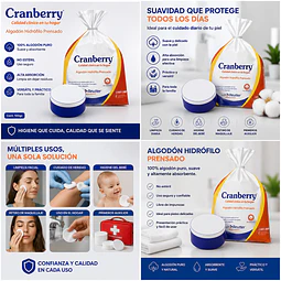Algodón Hidrófilo Prensado Cranberry 250grs