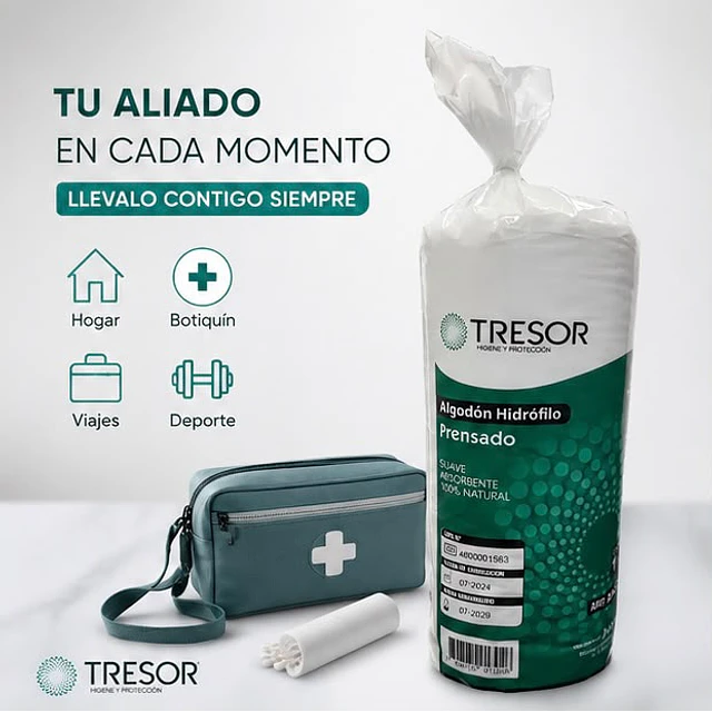 Algodón Hidrófilo Prensado Tresor 1kg