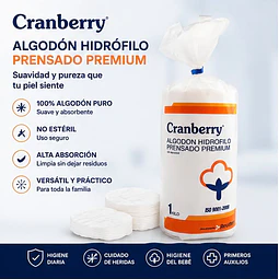 Algodón Hidrófilo Prensado Premium Cranberry 1Kg