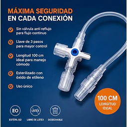 Alargador Venoso Con Llave De 3 Pasos 100 cm