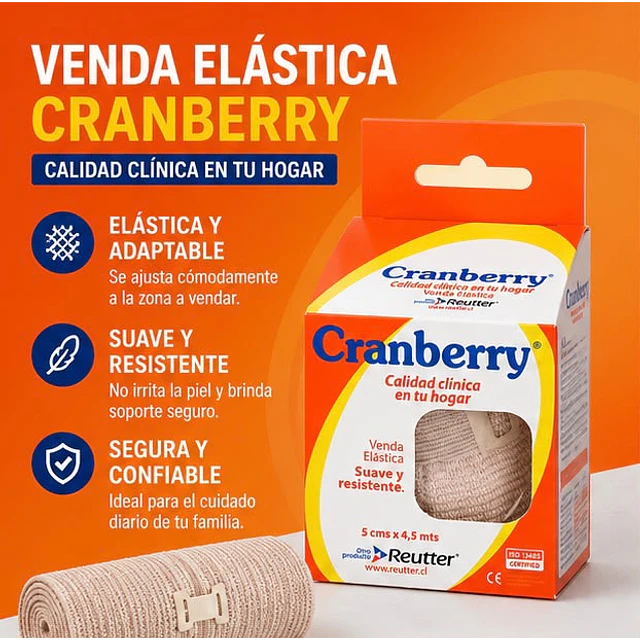 Venda Elástica Suave Y Resistente Cranberry