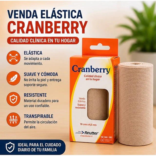 Venda Elástica Suave Y Resistente Cranberry