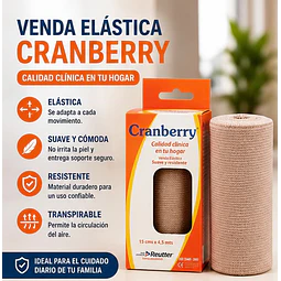 Venda Elástica Suave Y Resistente Cranberry