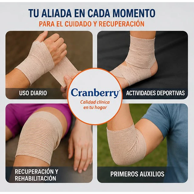 Venda Elástica Suave Y Resistente Cranberry