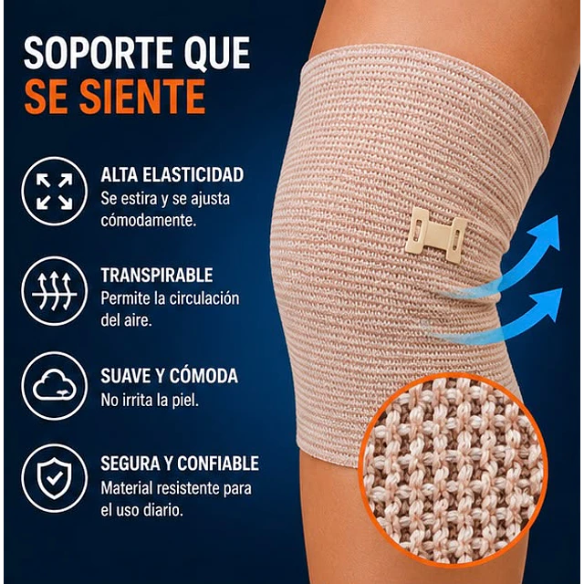 Venda Elástica Suave Y Resistente Cranberry