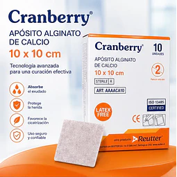 Apósito Alginato De Calcio 10x10 Caja 10 Unds - Cranberry