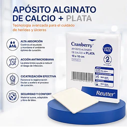 Apósito Alginato De Calcio + Plata 10x10 - 1 Und.