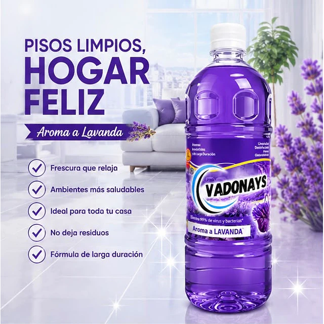 Limpia Pisos Aroma Lavanda Vadonays 1800ml