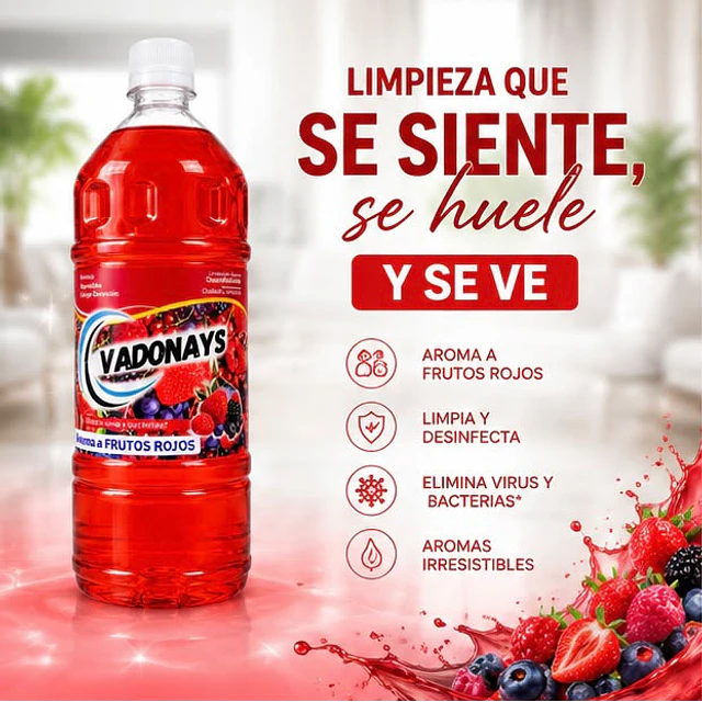 Limpia Pisos Aroma Frutos Rojos Vadonays 1800ml