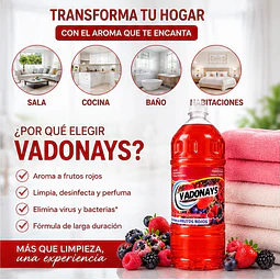 Limpia Pisos Aroma Frutos Rojos Vadonays 1800ml