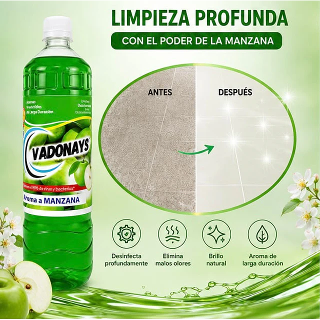 Limpia Pisos Aroma Manzana Vadonays 900ml