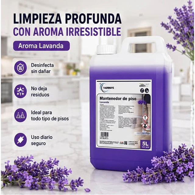 Limpia Pisos Aroma Lavanda Vadonays 5 Litros