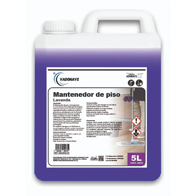 Limpia Pisos Aroma Lavanda Vadonays 5 Litros