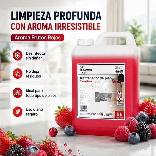 Limpia Pisos Aroma Frutos Rojos Vadonays 5 Litros
