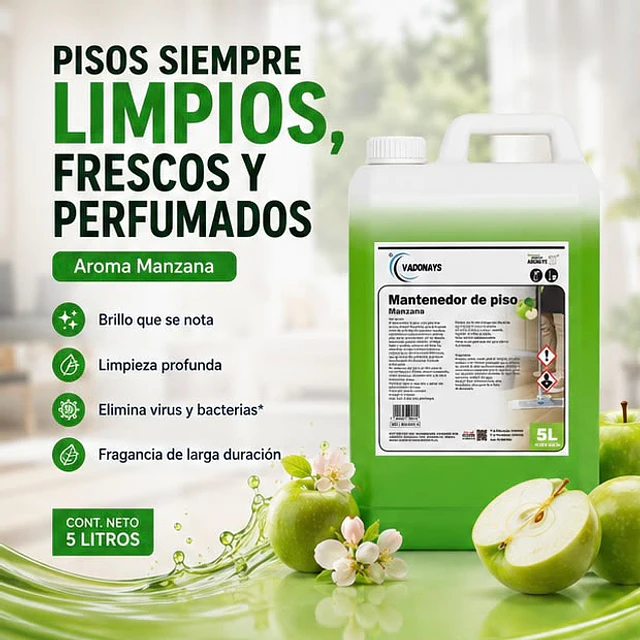 Limpia Pisos Aroma Manzana Vadonays 5 Litros