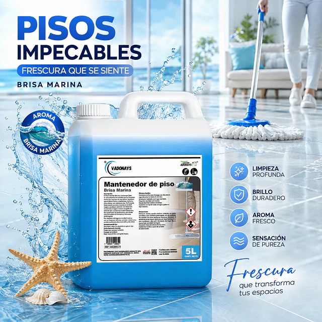 Limpia Pisos Aroma Brisa Marina Vadonays 5 Litros