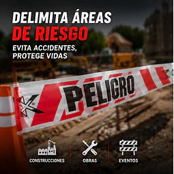Cinta Peligro Rojo Con Blanco 8cm X 350 Mts