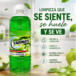 Limpia Pisos Aroma Manzana Vadonays 1800ml