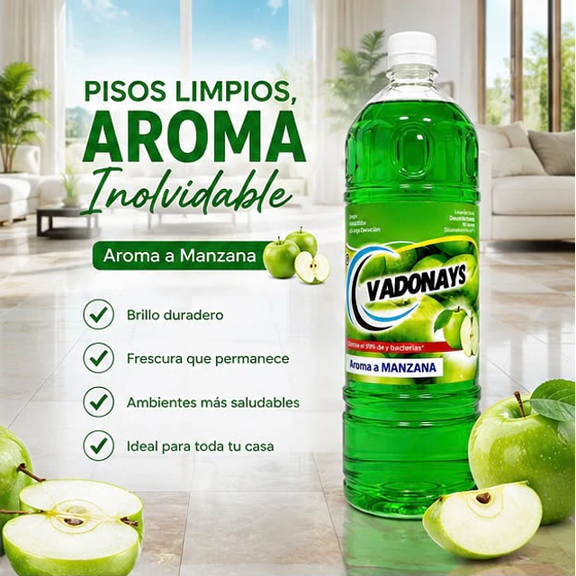 Limpia Pisos Aroma Manzana Vadonays 1800ml