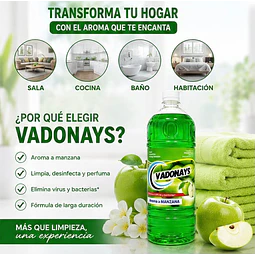 Limpia Pisos Aroma Manzana Vadonays 1800ml