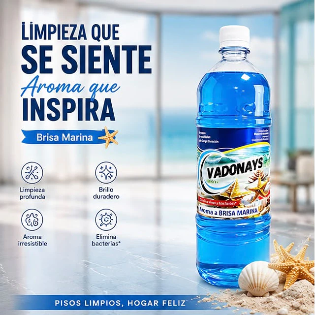 Limpia Pisos Aroma Brisa Marina Vadonays 1800ml