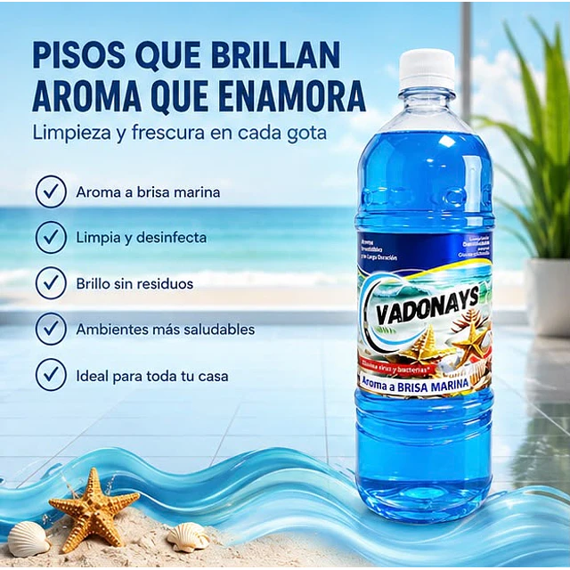 Limpia Pisos Aroma Brisa Marina Vadonays 1800ml