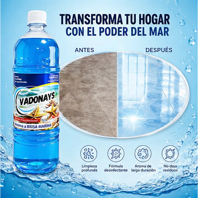 Limpia Pisos Aroma Brisa Marina Vadonays 1800ml