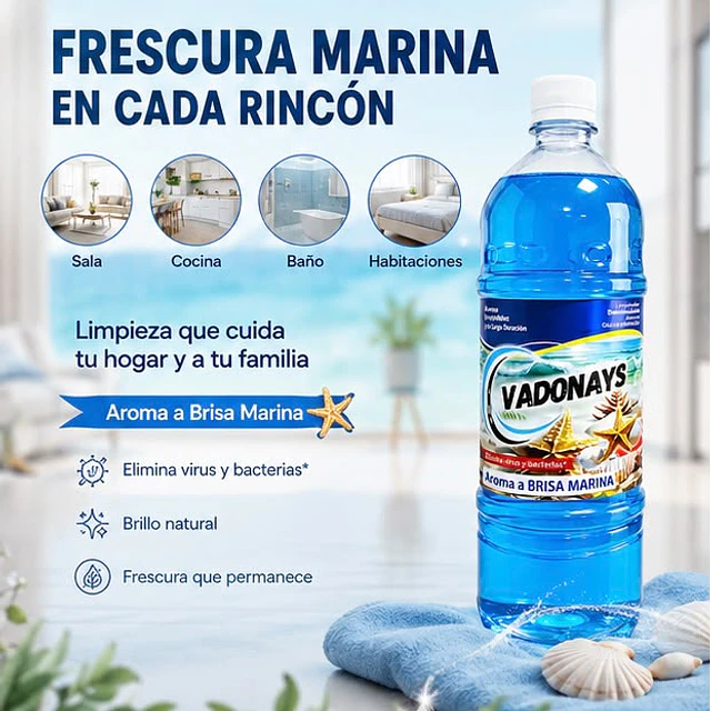 Limpia Pisos Aroma Brisa Marina Vadonays 1800ml