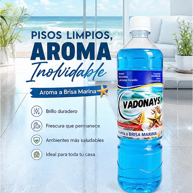Limpia Pisos Aroma Brisa Marina Vadonays 900ml