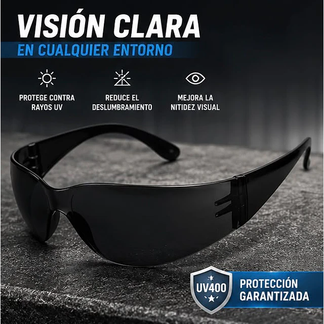 Lentes De Seguridad Negros Dreier / 1 Unidad