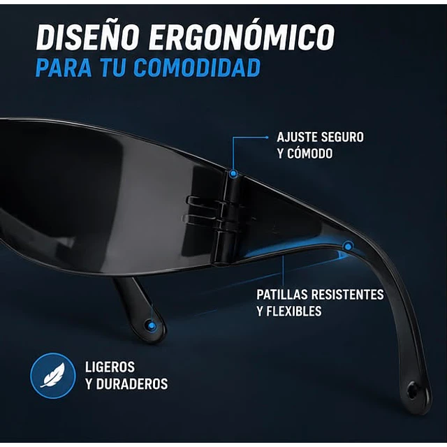 Lentes De Seguridad Negros Dreier / 1 Unidad