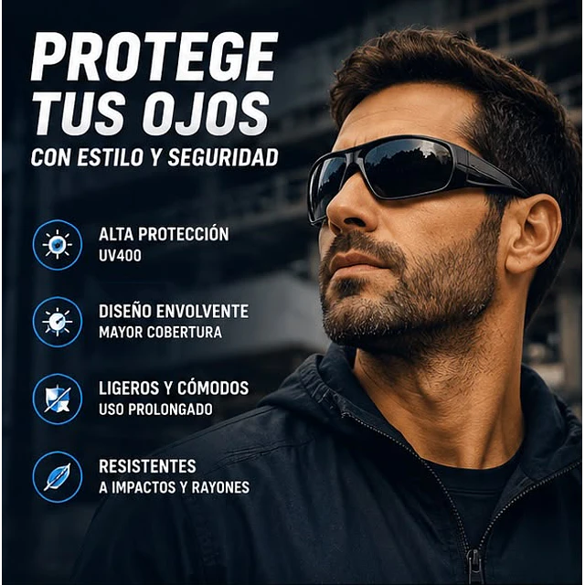 Lentes De Seguridad Negros Dreier / 1 Unidad