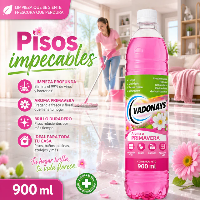 Limpia Pisos Aroma Primavera Vadonays 900ml