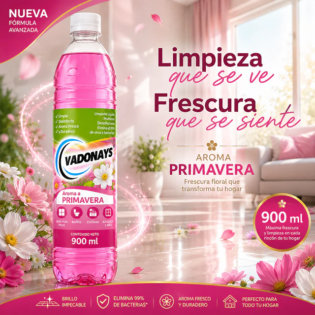 Limpia Pisos Aroma Primavera Vadonays 1800ml