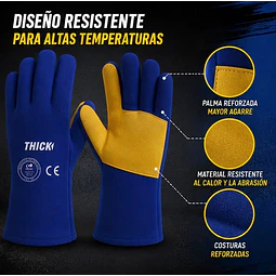 Guante De Soldador Azul y Amarillo - Cetificado