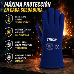 Guante De Soldador Azul y Amarillo - Cetificado