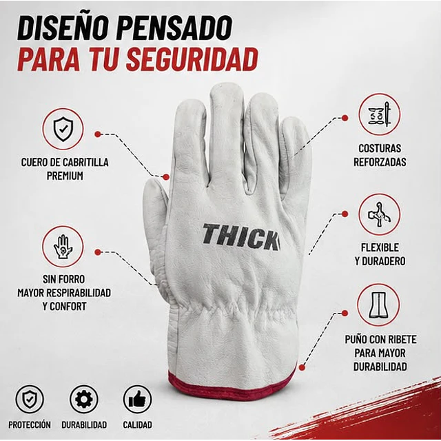 Guantes De Trabajo Cabritilla Certificado 1 Par
