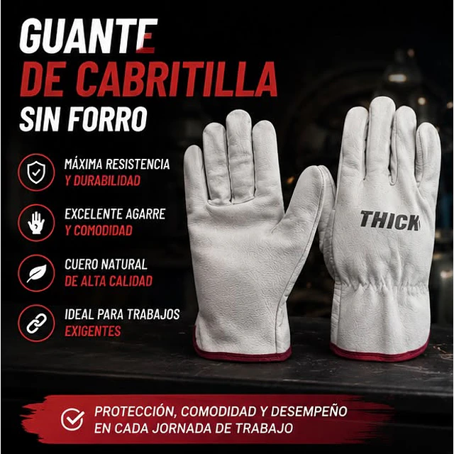 Guantes De Trabajo Cabritilla Certificado 1 Par