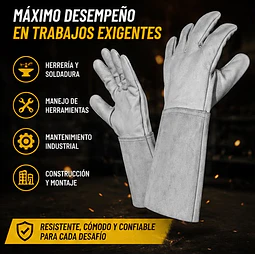 Guantes De Trabajo Cabritilla Largo Certificado 1 Par