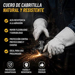 Guantes De Trabajo Cabritilla Largo Certificado 1 Par