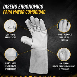 Guantes De Trabajo Cabritilla Largo Certificado 1 Par