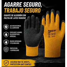 Guante De Trabajo Palma Latex Amarillo - 1 Par
