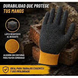 Guante De Trabajo Palma Latex Amarillo - 1 Par