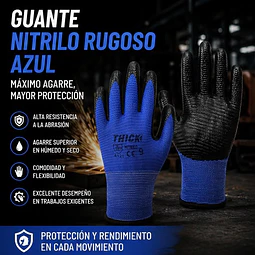 Guante Nitrilo Rugoso Talla 9 - 1 Par 
