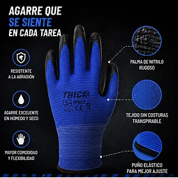 Guante Nitrilo Rugoso Talla 9 - 1 Par 